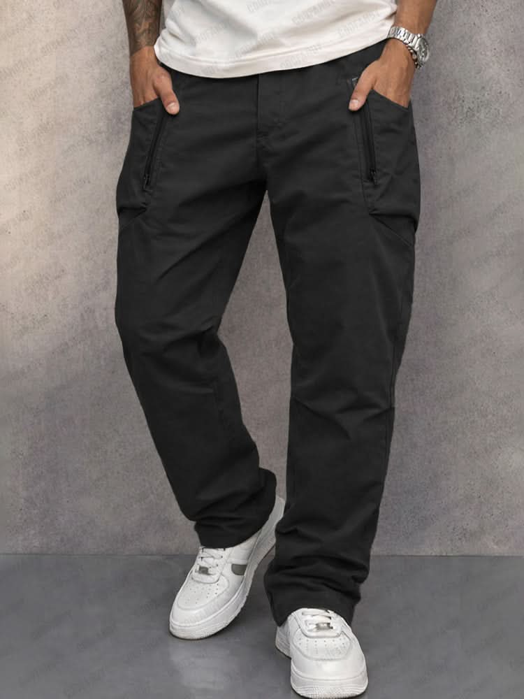 Cotton Cargo Trousers with Secure Zip Pockets