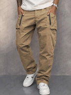 Cotton Cargo Trousers with Secure Zip Pockets