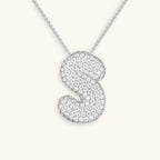 Pavé Bubble Initial Necklace with Sparkling Letter