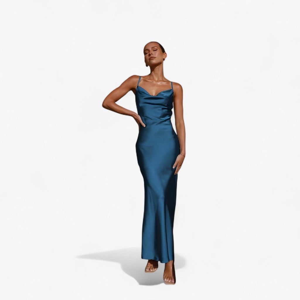 Flowing Silk Maxi Dress for Evening Occasions