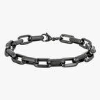 Pulsera de hombre de eslabones de acero inoxidable en negro y dorado