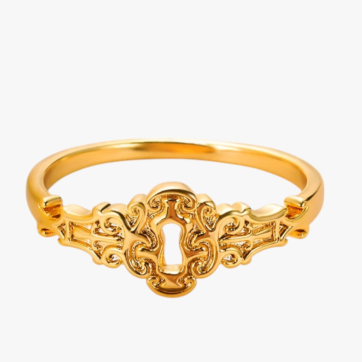 Anillo de candado en tono dorado resistente al agua