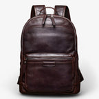 Premium Faux Leather Backpack with 16-Inch Laptop Compartment
