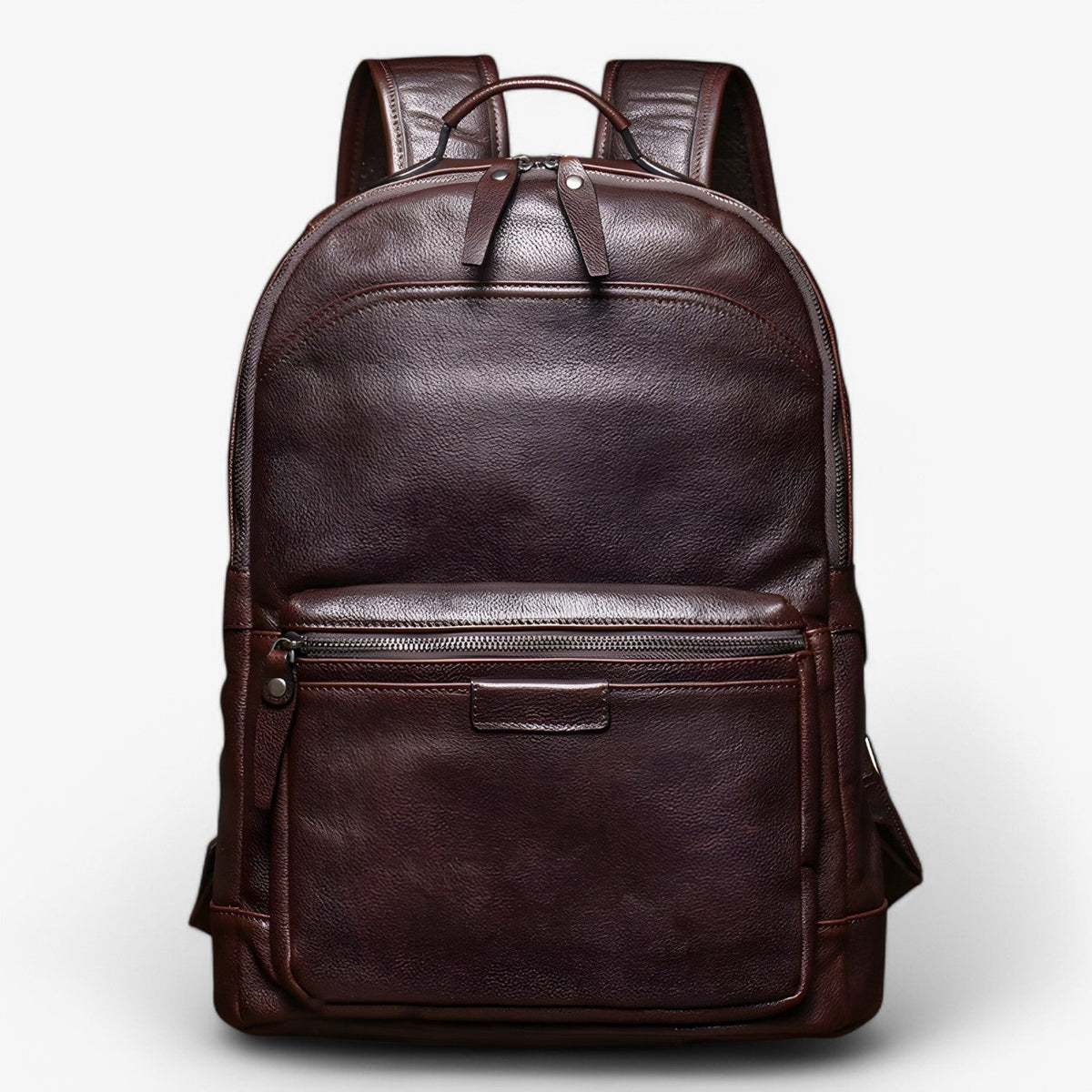 Premium Faux Leather Backpack with 16-Inch Laptop Compartment
