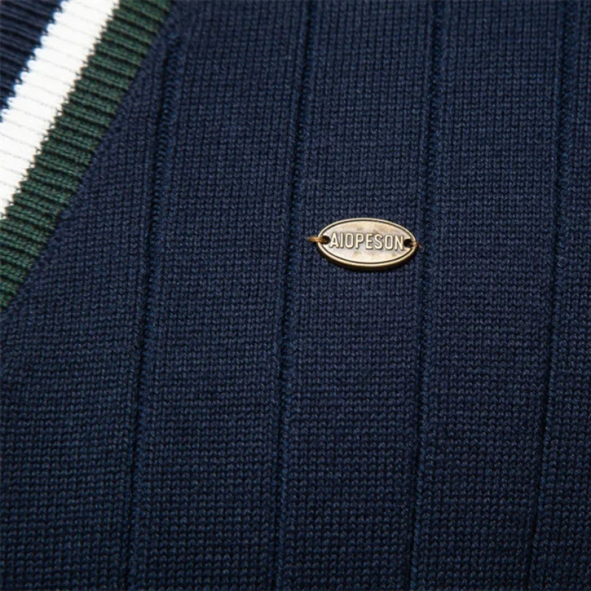 Men's Wool Blend V-Neck Cardigan with Colour-Block Detail