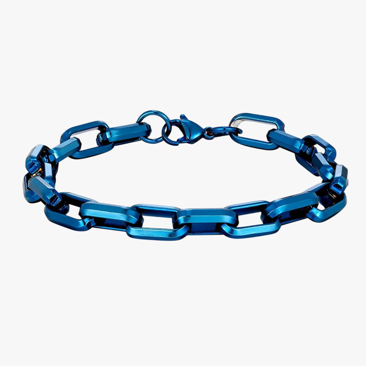 Men's Stainless Steel Chain Link Bracelet in Black and Gold