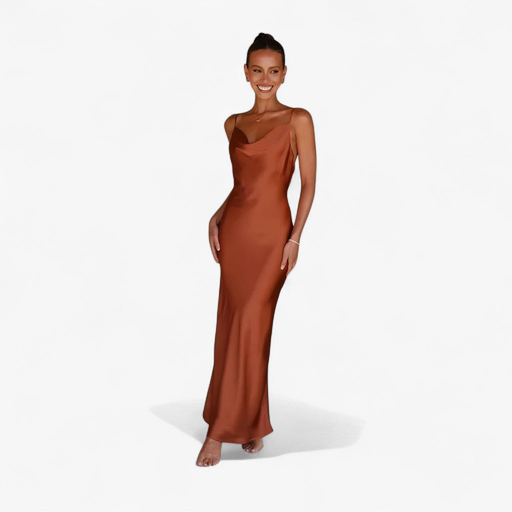 Flowing Silk Maxi Dress for Evening Occasions