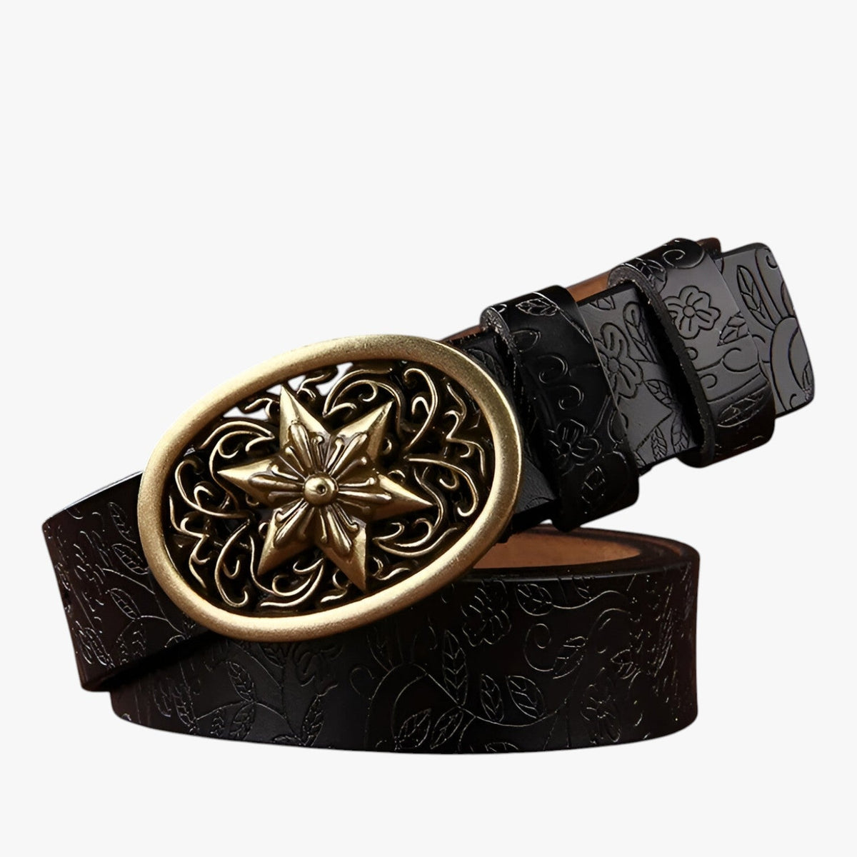 Women's Faux Leather Belt with Adjustable Waist Fit