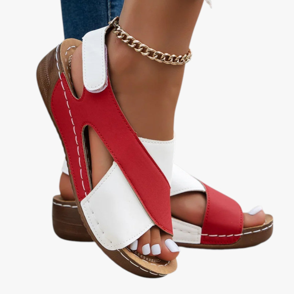 Sandalias de cuña con diseño transpirable de puntera abierta