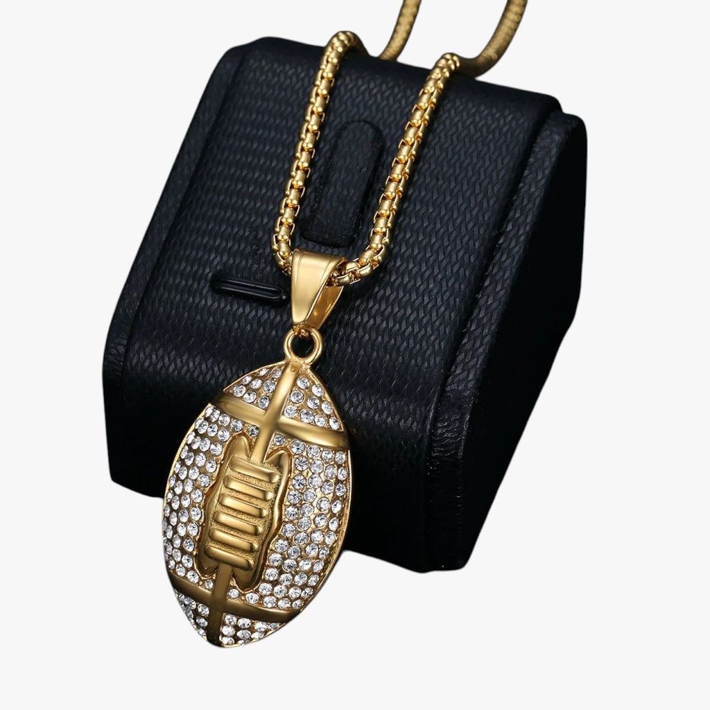 Stainless Steel Necklace with Crystal-Set Pendant