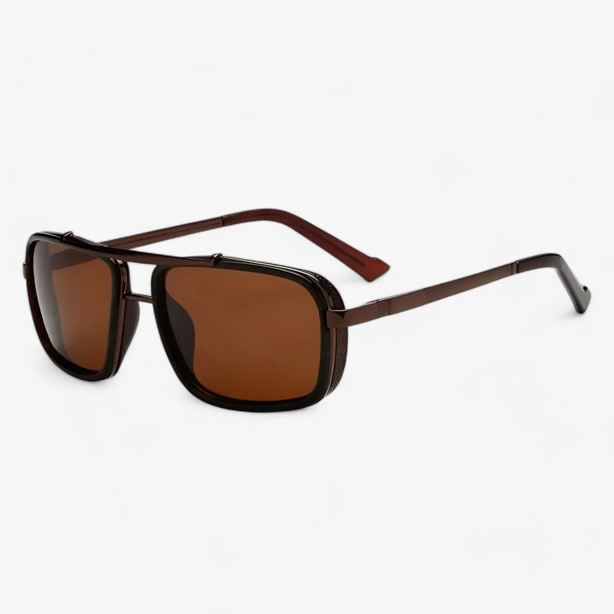 Square-Frame Pilot Sunglasses with a Double Bridge