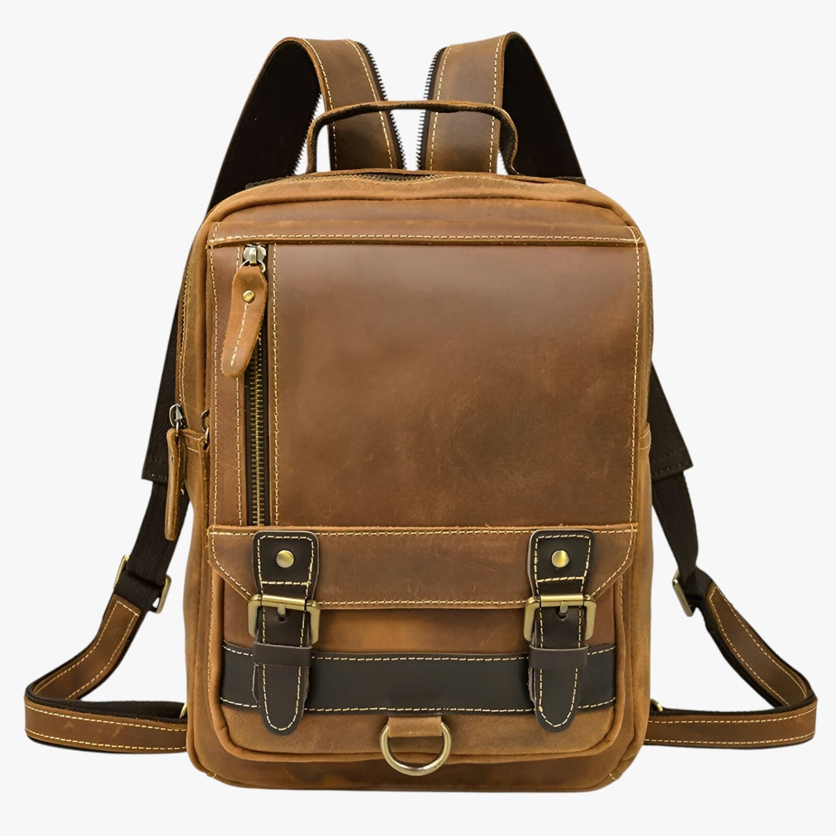 Convertible Backpack with a Vintage Faux Leather Finish