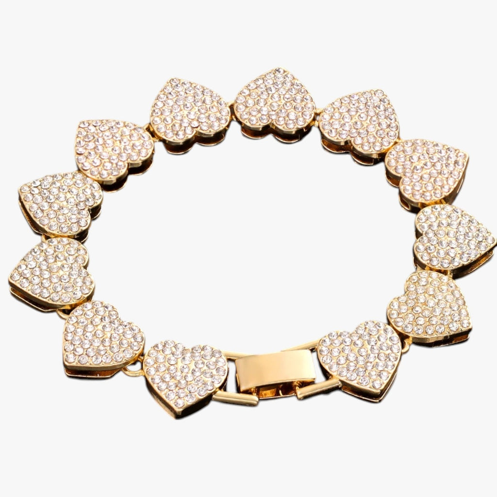 Tennisarmband i kristall med hjärtcharm