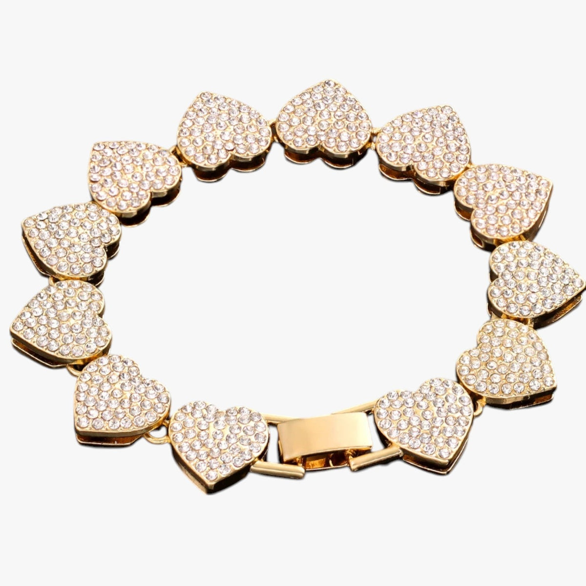 Crystal Tennis Bracelet with Heart Charm Detail