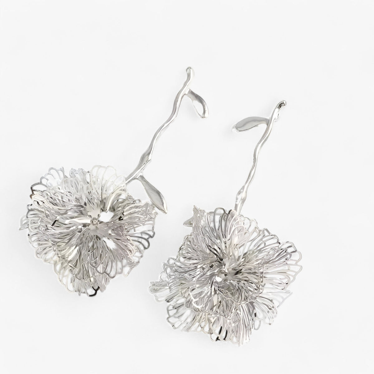 Vintage Flower Fringe Earrings with Tassel Detail