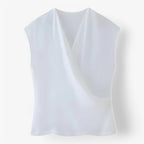 Conjunto de blusa con cuello de pico y pantalones pareo de talle alto