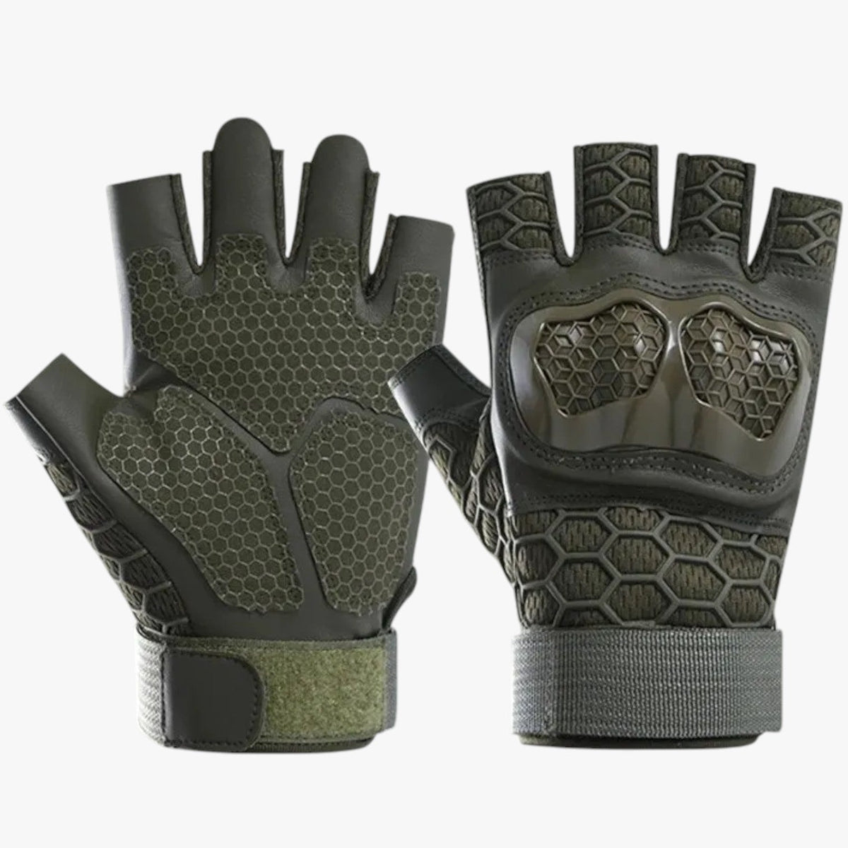 Tactical Half-Finger Gloves with Reinforced Knuckle Protection