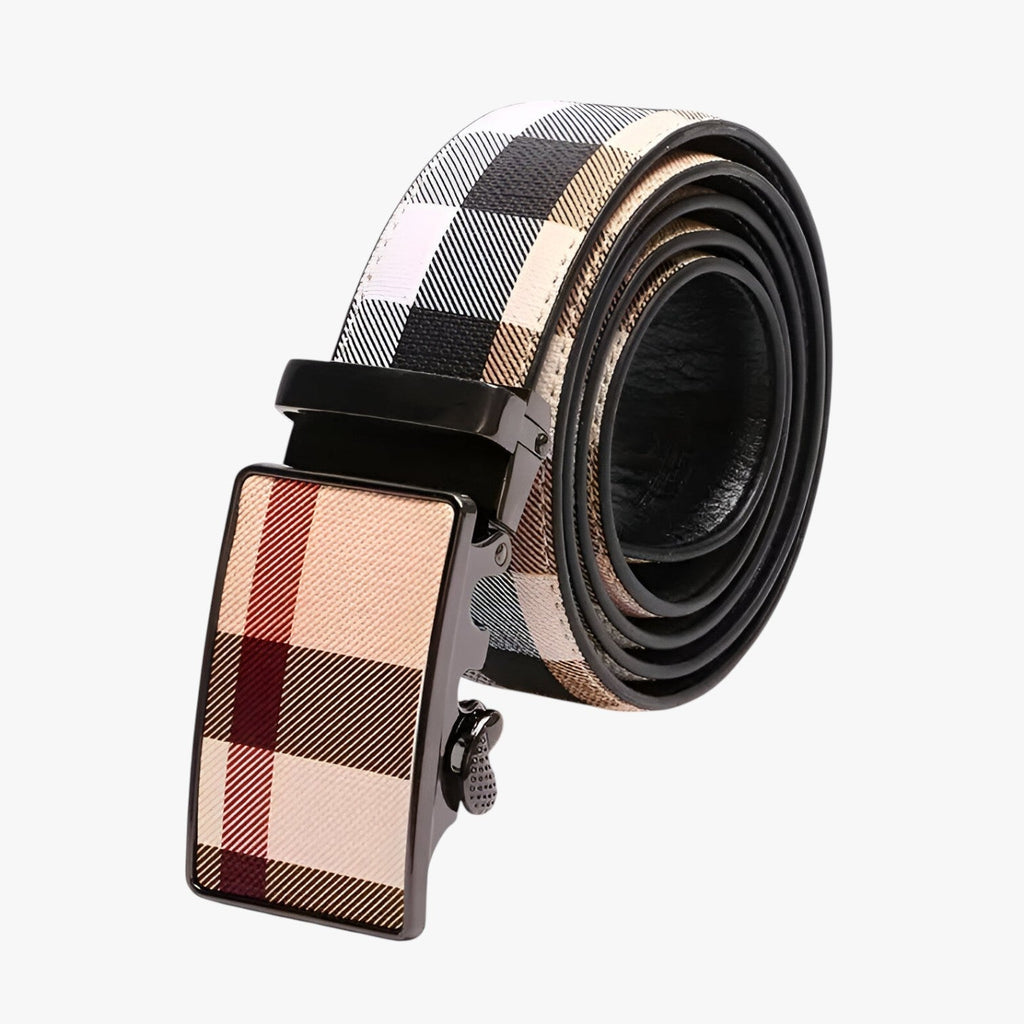 Wide Faux Leather Belt with Polished Statement Buckle