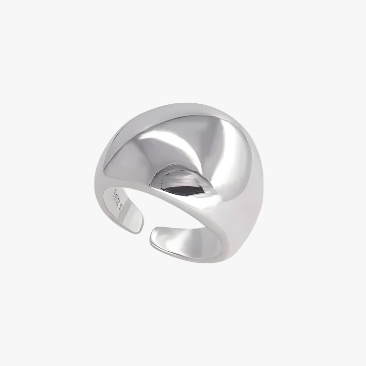 Adjustable Silver-Tone Ring with a Minimalist Design