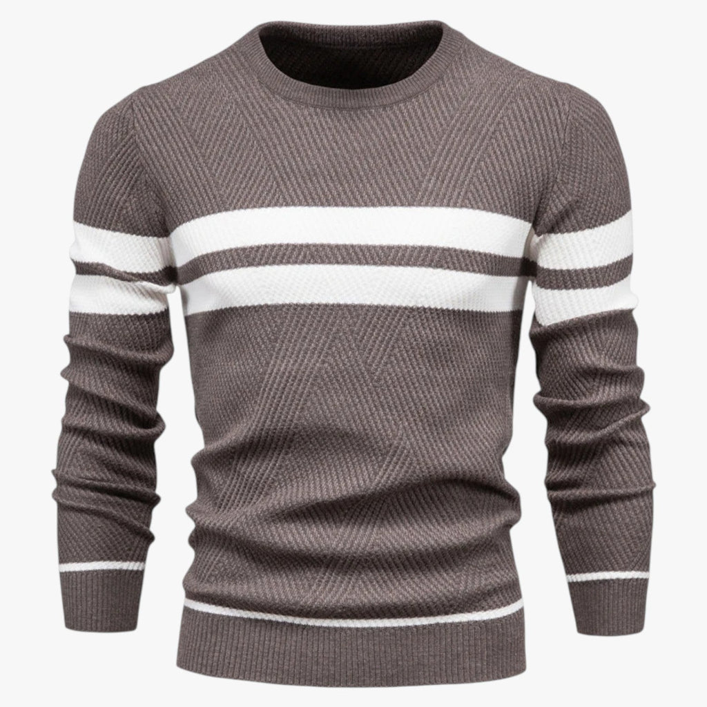 Slim-Fit Autumn Sweater with Subtle Floral Print