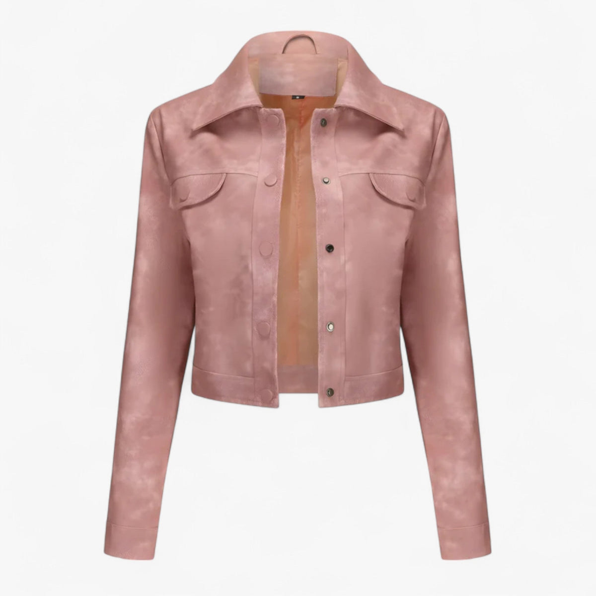 Slim-Fit Faux Leather Jacket with Multiple Practical Pockets