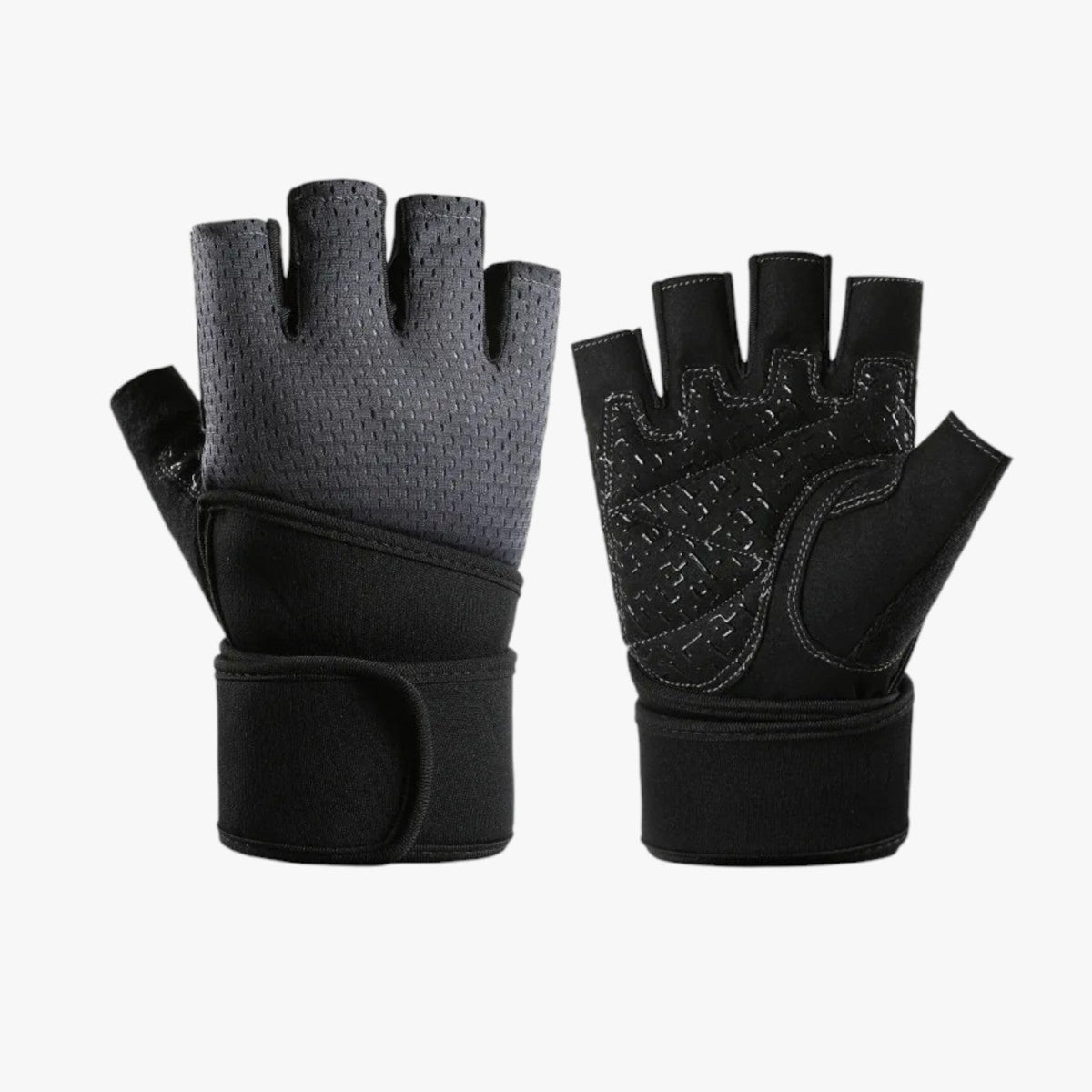 Half-Finger Fitness Gloves with Wrist Support Strap