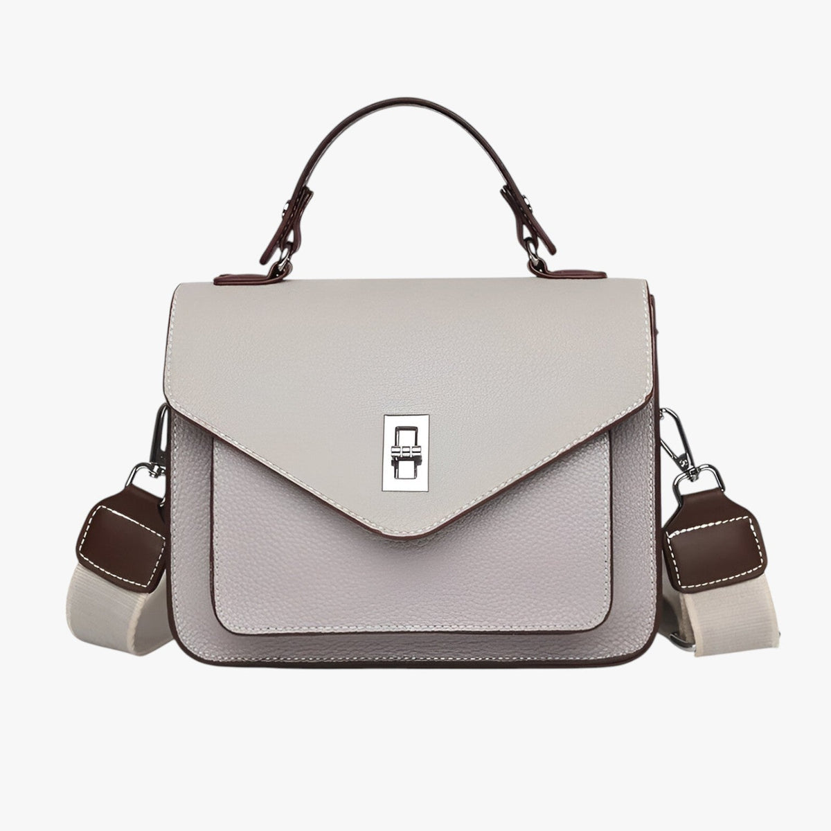 Faux Leather Handbag with Structured Silhouette