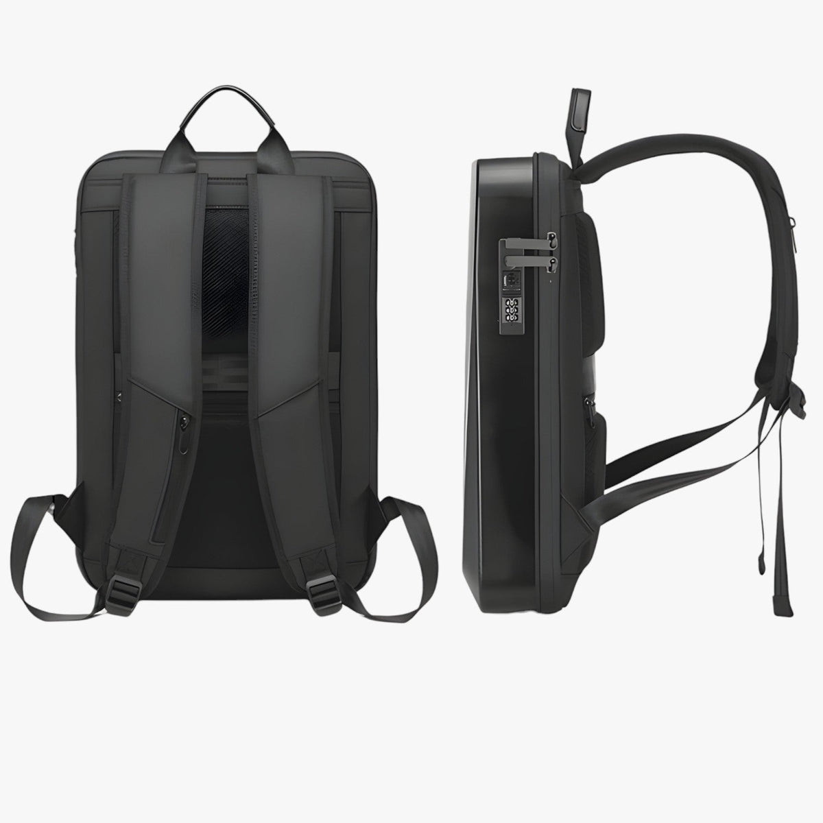 Water-Resistant Anti-Theft Backpack with Geometric Print
