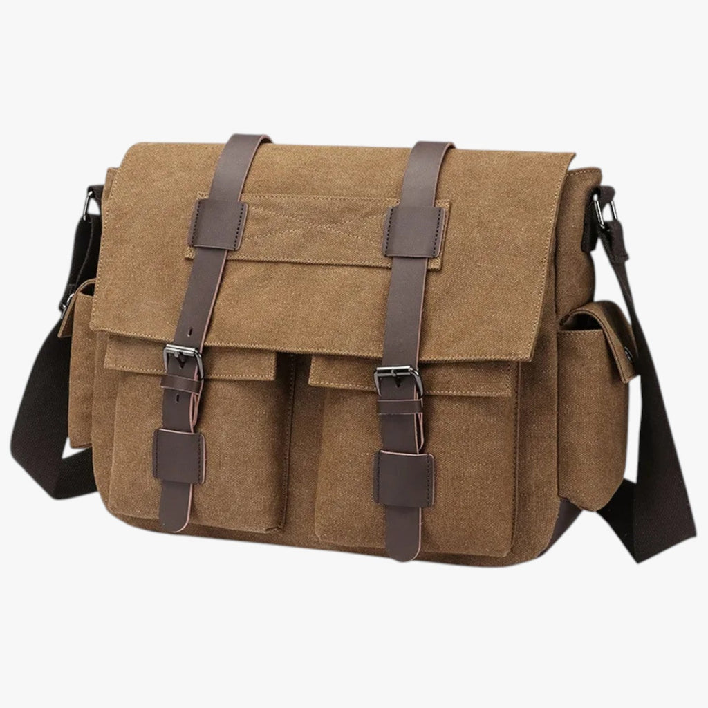 Vintage crossbodyväska i canvas med justerbar rem
