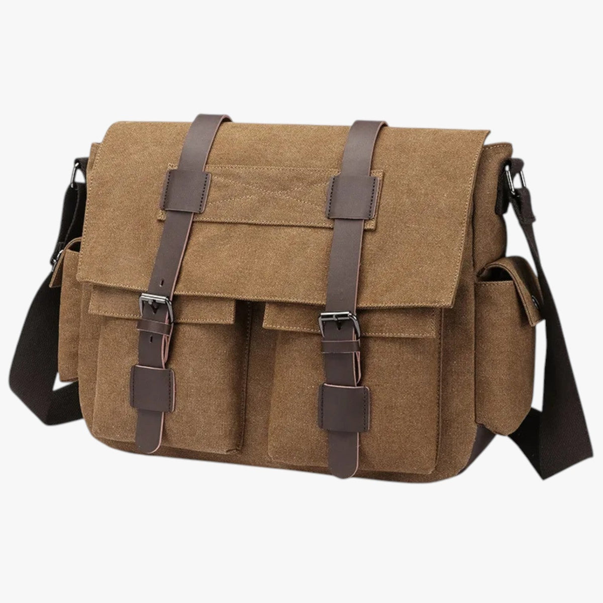Vintage crossbodyväska i canvas med justerbar rem