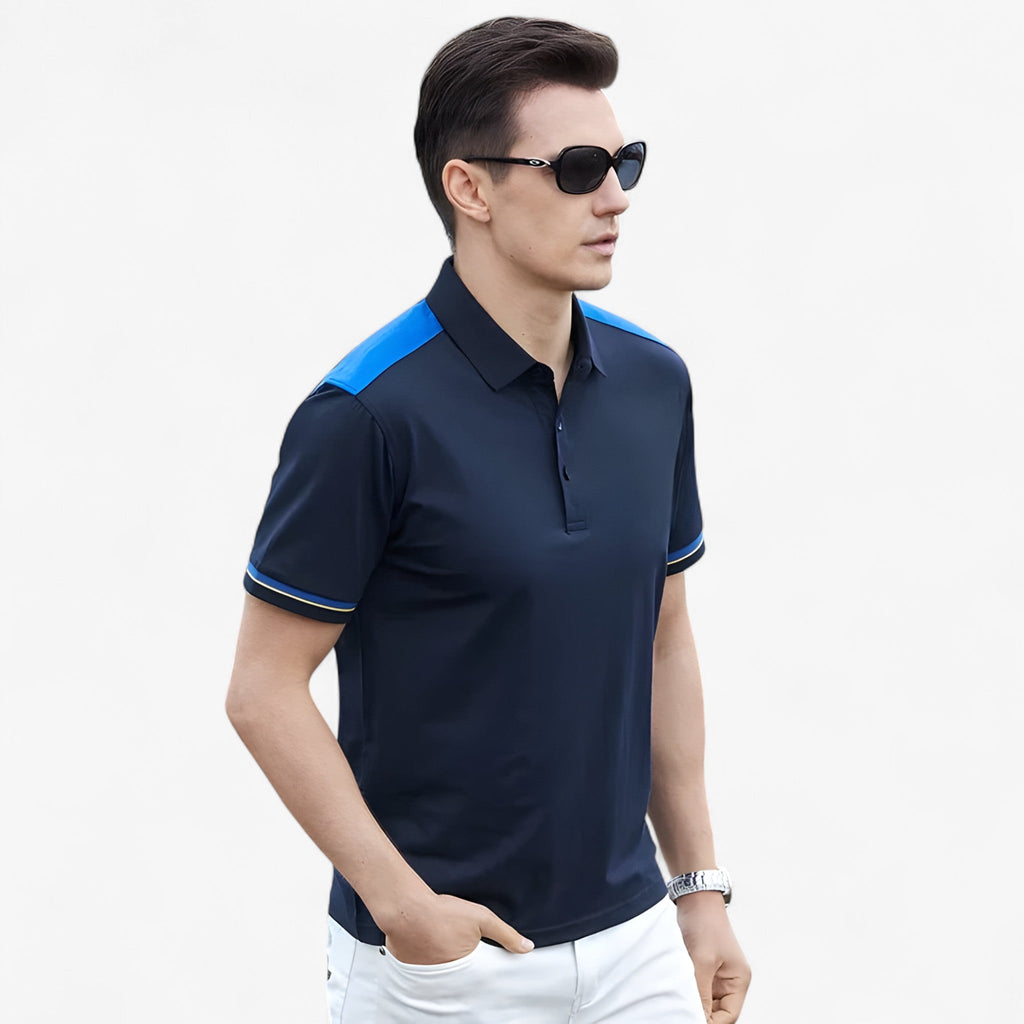 Colour-Block Polo Shirt with Relaxed Sporty Fit