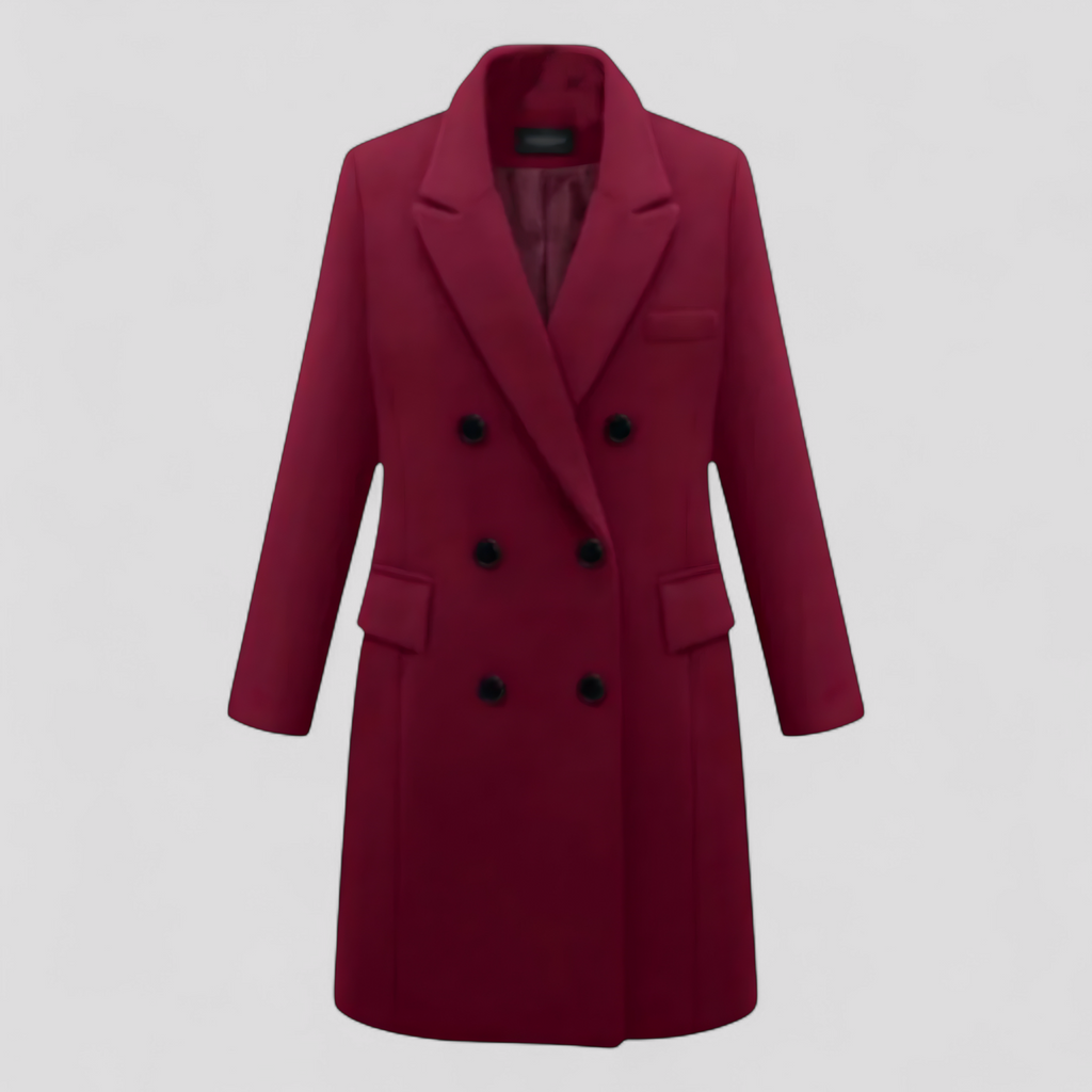 Abrigo de lana cruzado para otoño e invierno