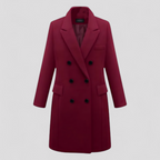 Abrigo de lana cruzado para otoño e invierno