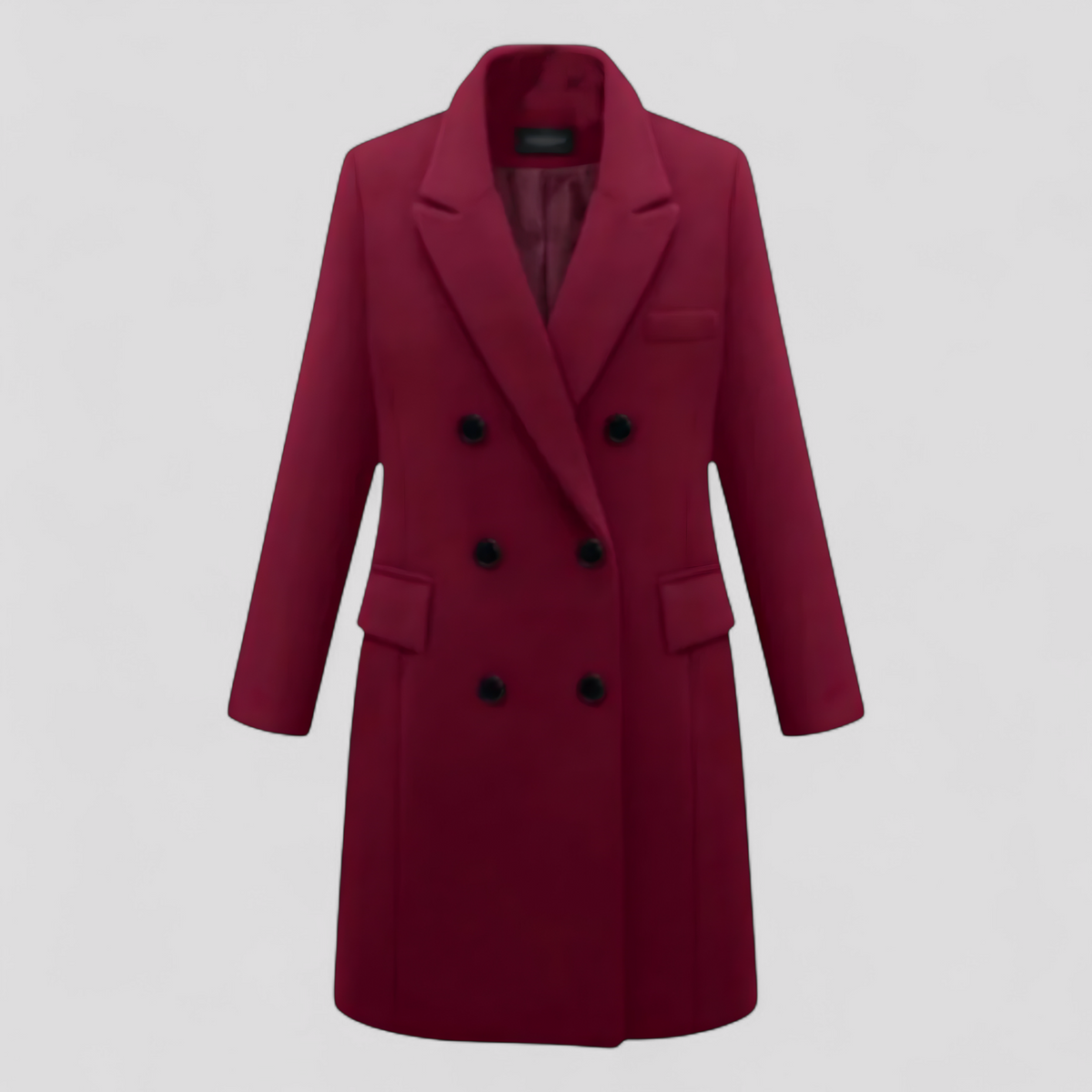 Abrigo de lana cruzado para otoño e invierno