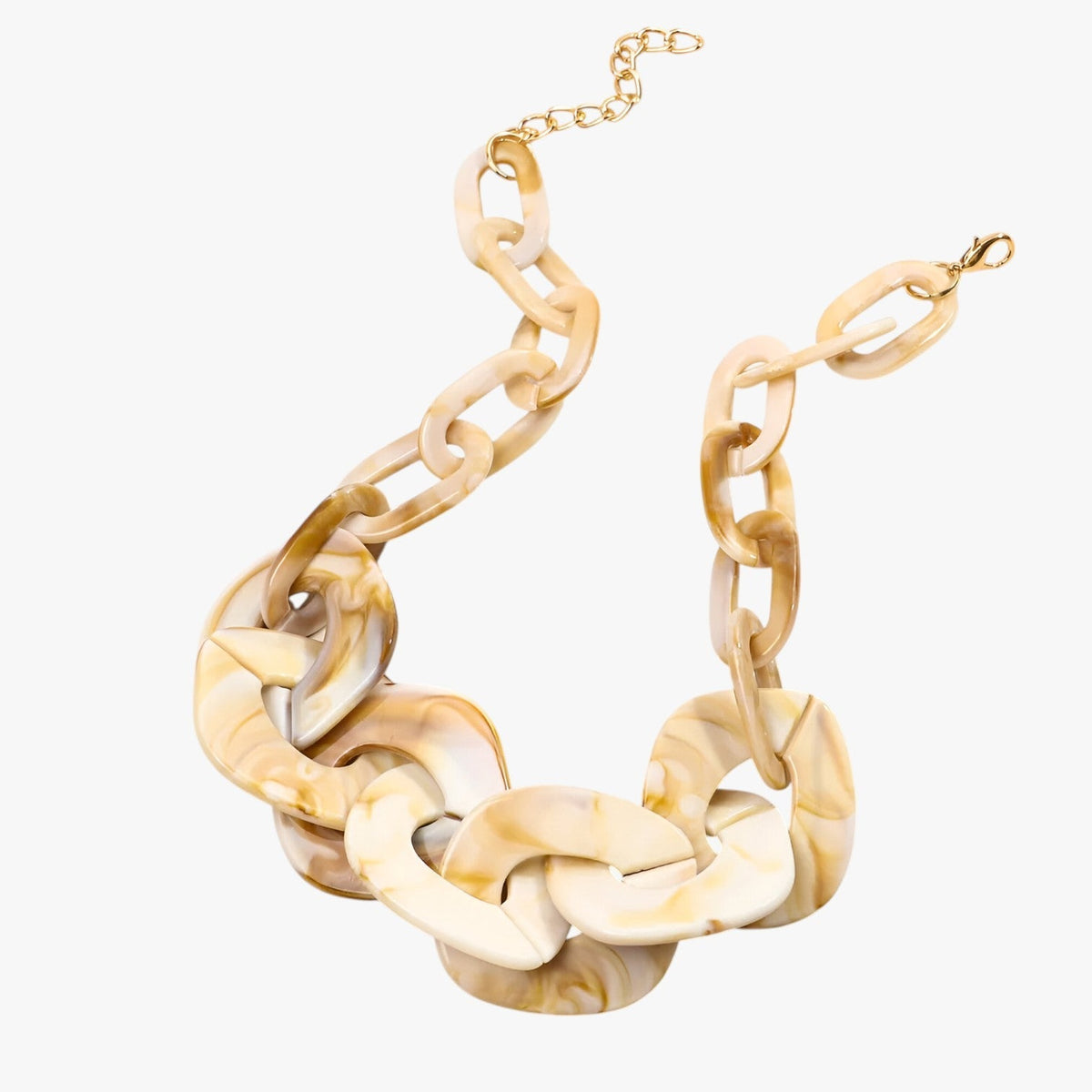 Geometric chain choker in acrylic with colour accents
