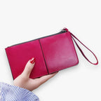 Vintage-Style PU Leather Wallet with Wrist Strap