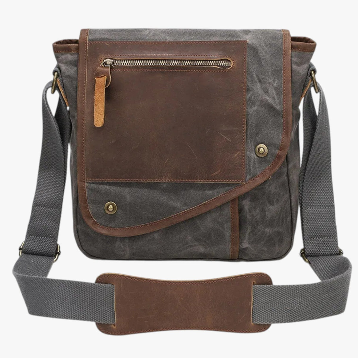 Anti-Theft Water-Resistant Waxed Canvas Shoulder Bag