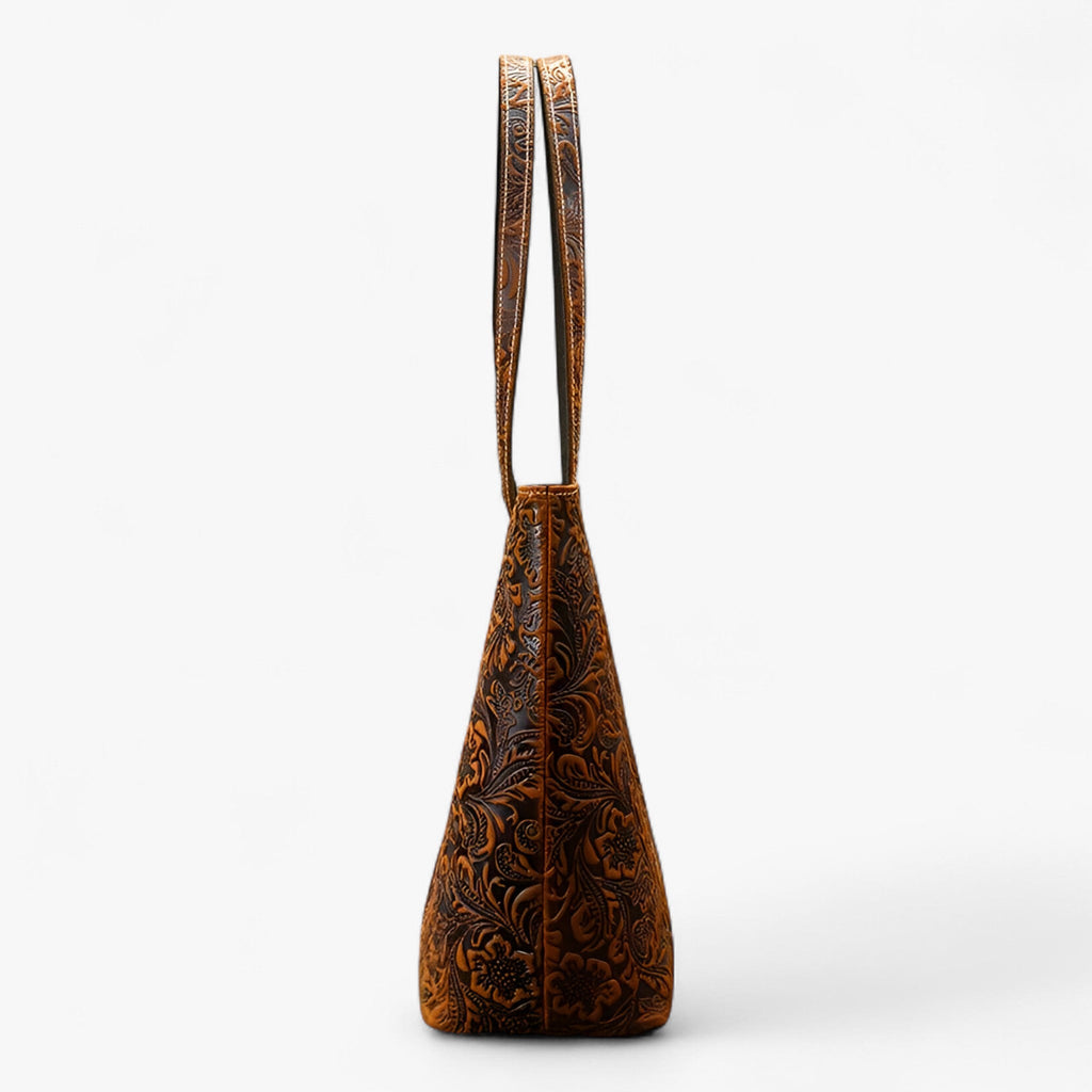 Retro-Style Faux Leather Tote Bag with Spacious Interior