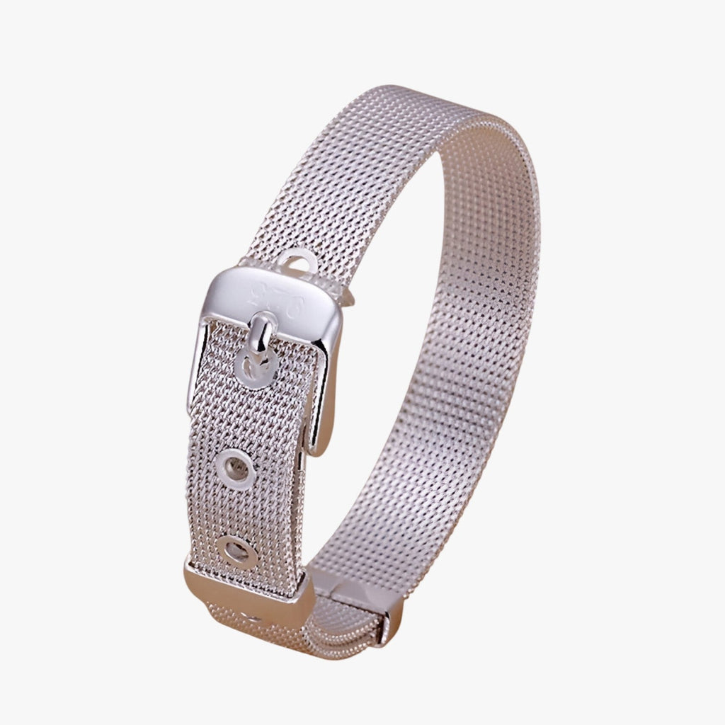 Silver-Tone Bracelet for Men with Adjustable Links