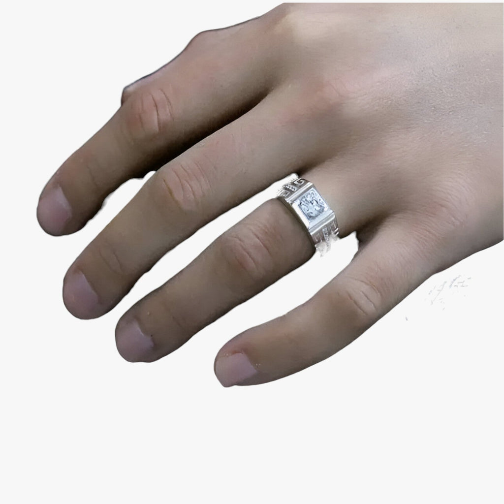 Statement Ring with Sparkling Crystals and Open Design