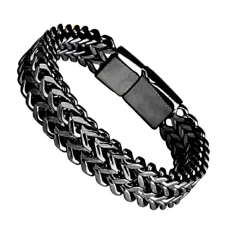 Stainless Steel Bracelet with Hidden Clasp Closure