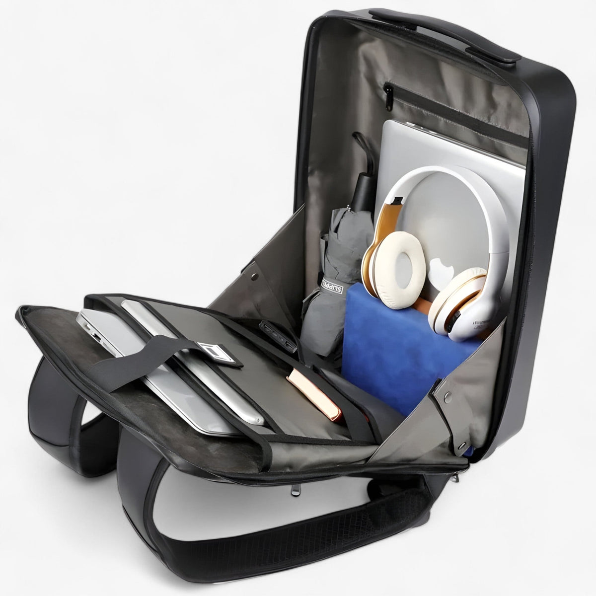 Durable Hard-Shell ABS Backpack with Built-In USB Port