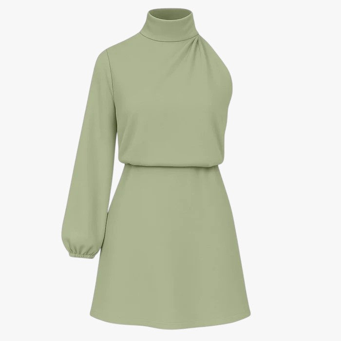 Vestido de satén de un solo hombro para eventos de noche y cenas