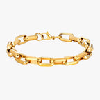Pulsera de hombre de eslabones de acero inoxidable en negro y dorado