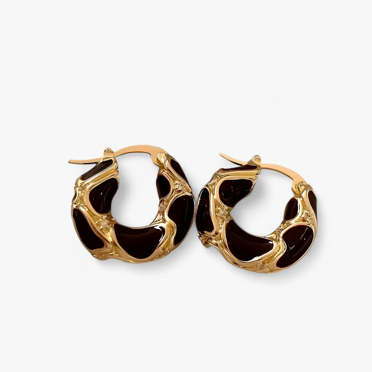 Pendientes de aro vintage de esmalte con acabado resistente para el día a día