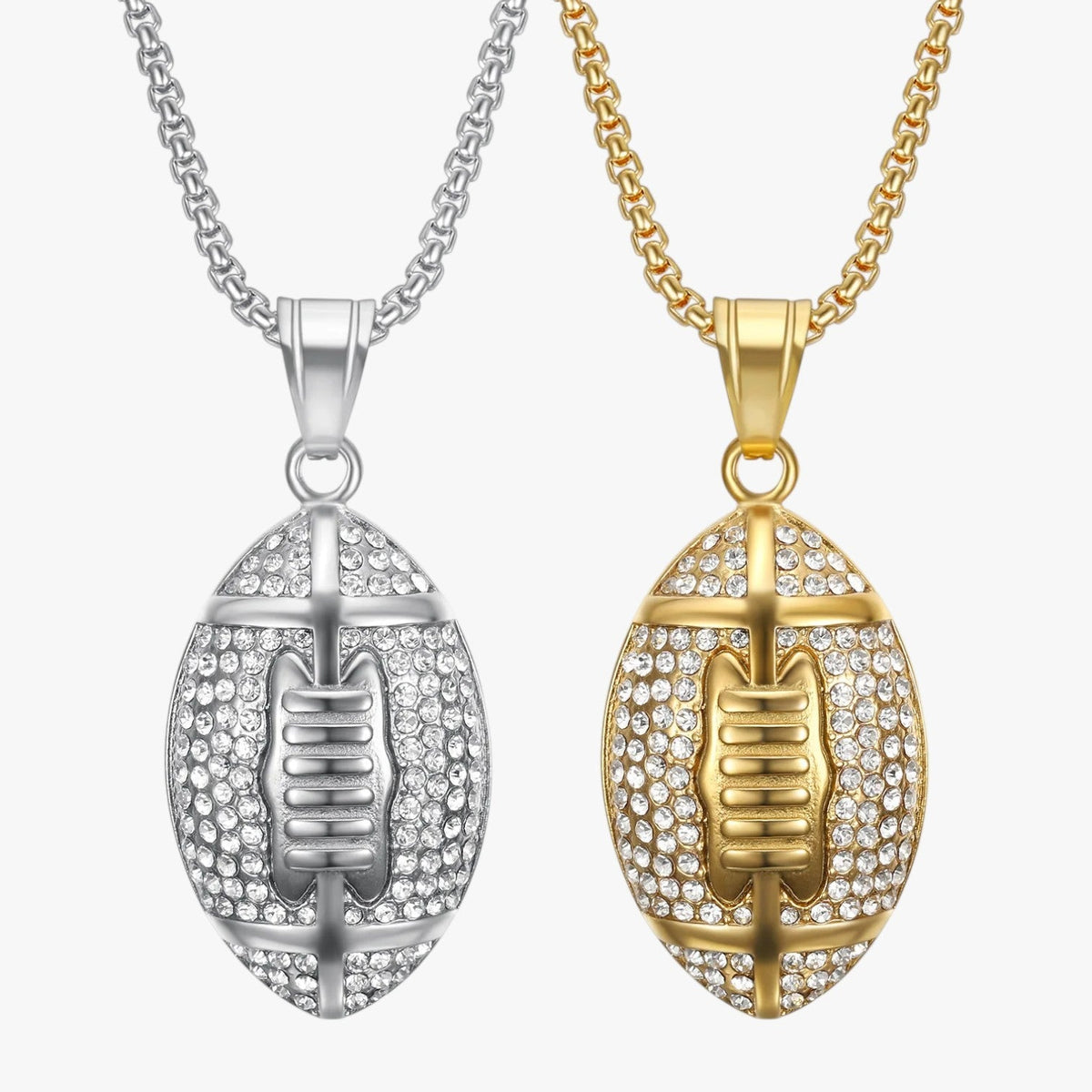 Stainless Steel Necklace with Crystal-Set Pendant