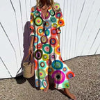 Tiered Floral Midi Dress with V Neckline