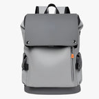 Water-Resistant PU Leather Laptop Backpack with USB Port