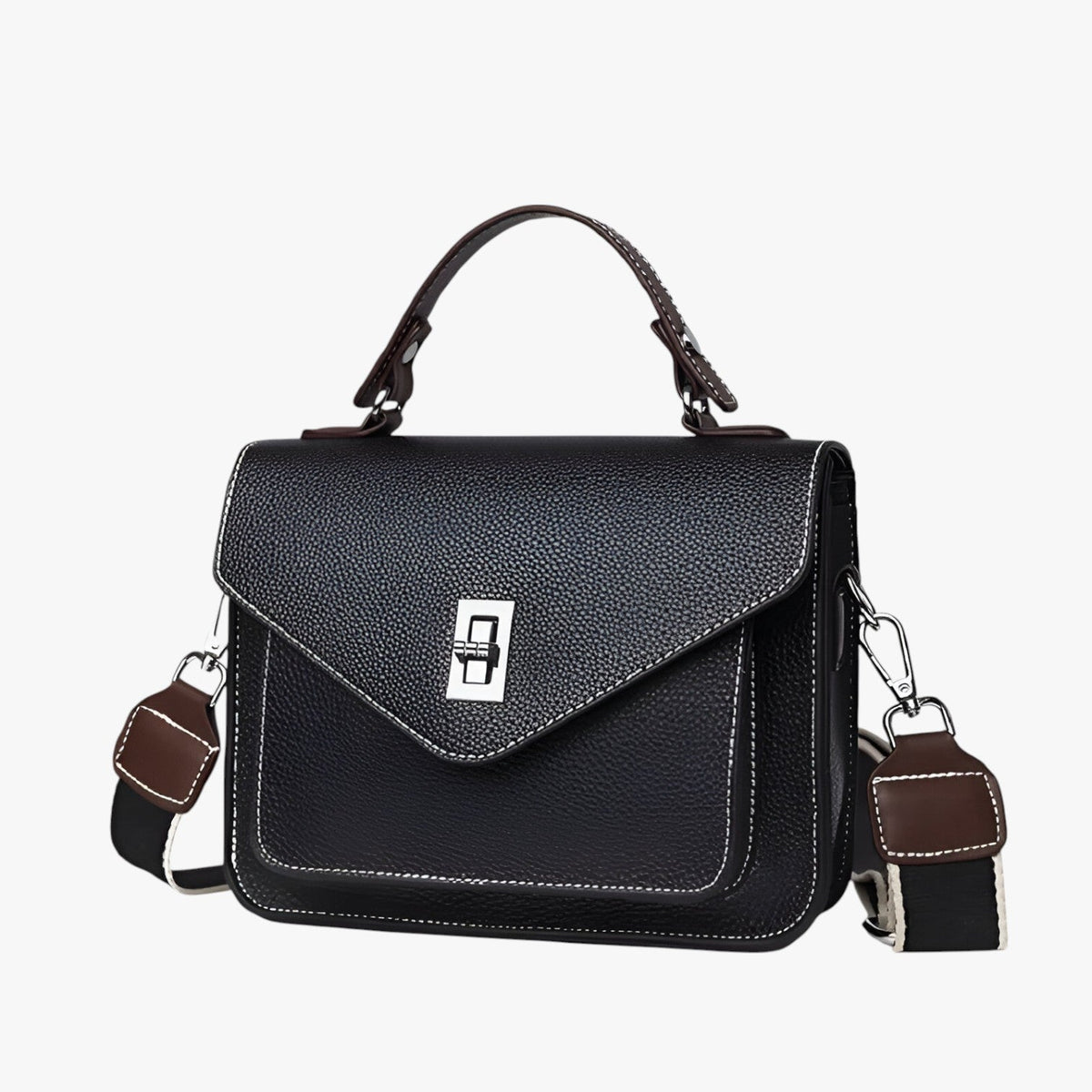 Faux Leather Handbag with Structured Silhouette