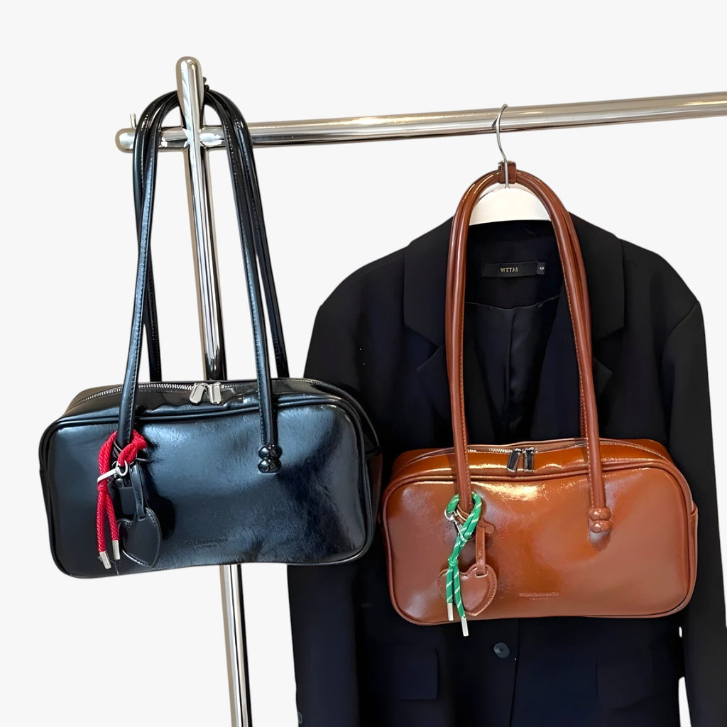 Vintageinspirerad strukturerad arbetsväska i tote-modell